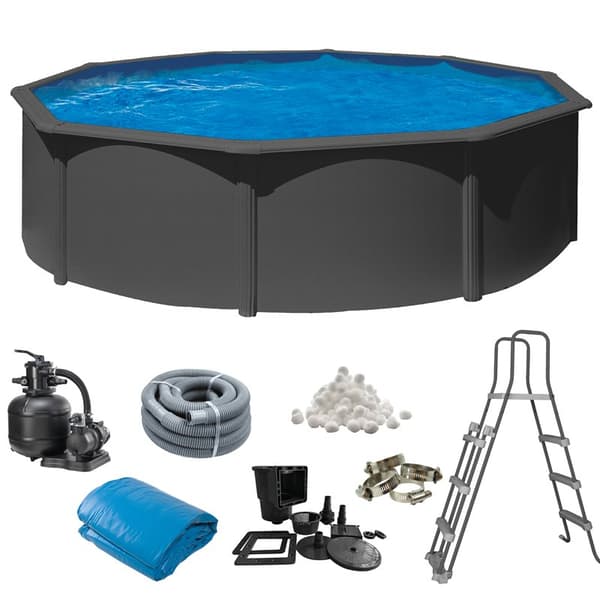 Basic Pool Round Ø460 x 120 cm, Anthracite Grey