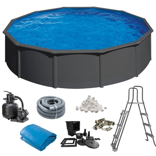 Basic Pool Round Ø550 x 120 cm, Anthracite Grey
