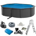Miniatyrbild 2 av 3: Basic Pool Oval 490 x 360 x 120 cm, Anthracite Grey
