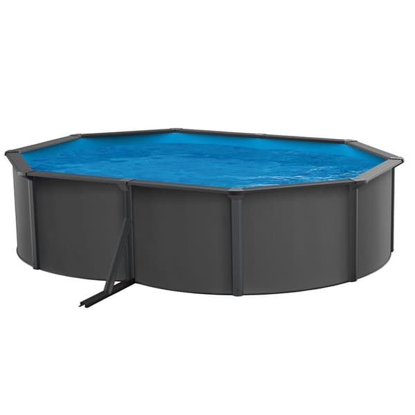 Basic Pool Oval 490 x 360 x 120 cm, Anthracite Grey