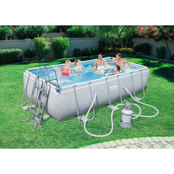 Bestway Rektangulär Rörformad Pool 56442 Power Steel 404x201x100cm 6478 Liters