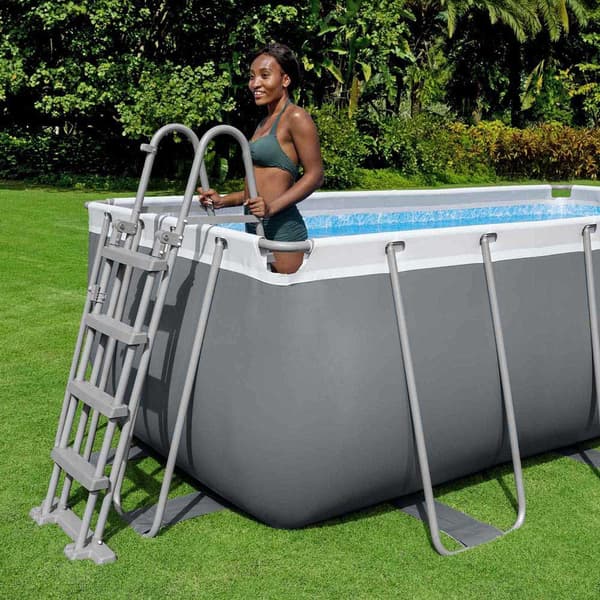 Bestway Rektangulär Rörformad Pool 56457 Power Steel 412x201x122cm 8124 Liters