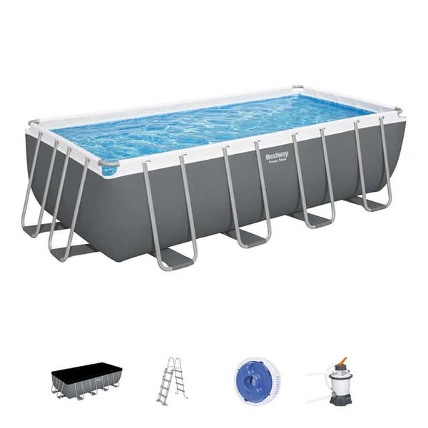 Bestway Rektangulär Rörformad Pool 56671 Power Steel 488x244x122cm 11532 Liters