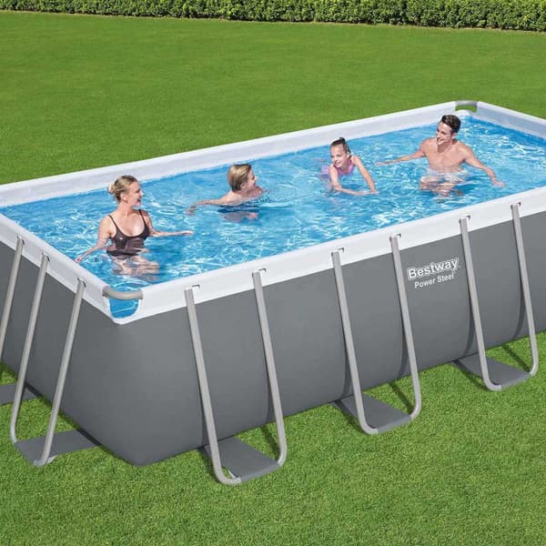 Bestway Rektangulär Rörformad Pool 56671 Power Steel 488x244x122cm 11532 Liters
