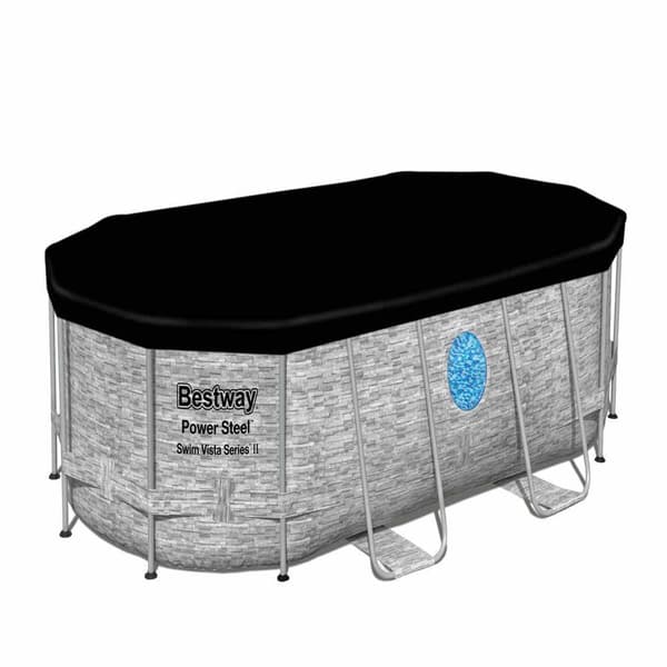 Bestway Oval Rörformad Pool 56714 Power Steel Swim Vista 427x250x100cm  7250 Liters