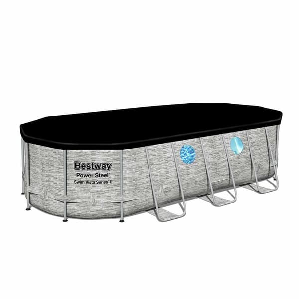 Bestway Oval Rörformad Pool 56716 Power Steel Swim Vista 549x274x122cm  13430 Liters
