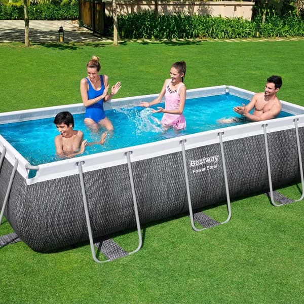 Bestway Rektangulær Rørformet Pool 56721 Power Steel 404x201x100cm 6478 Liters