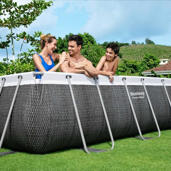 Bestway Rektangulær Rørformet Pool 56721 Power Steel 404x201x100cm 6478 Liters