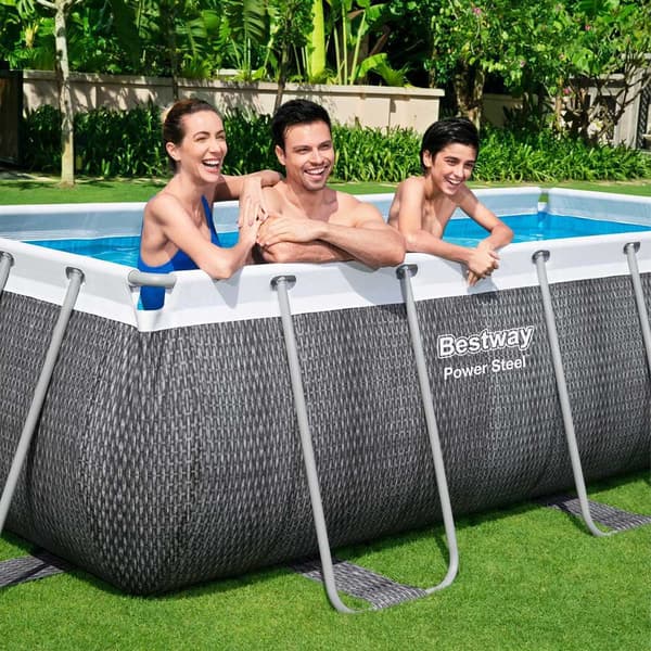 Bestway Rektangulær Rørformet Pool 56721 Power Steel 404x201x100cm 6478 Liters