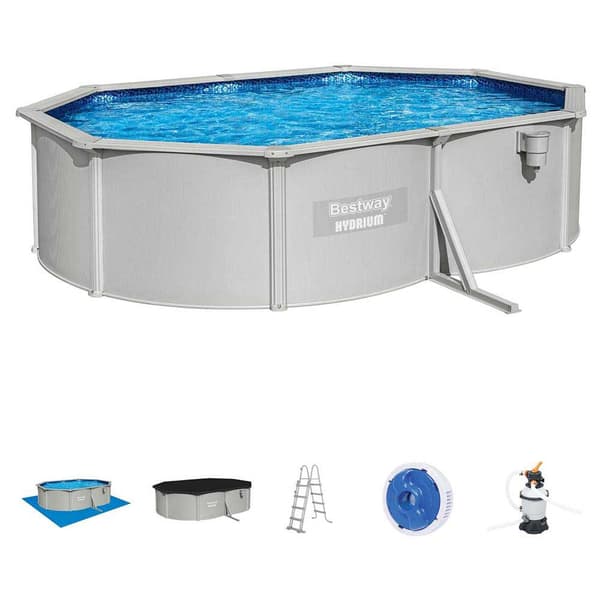 Bestway Oval Stålpool 56586 Hydrium 500x360x120cm 16296 Liters