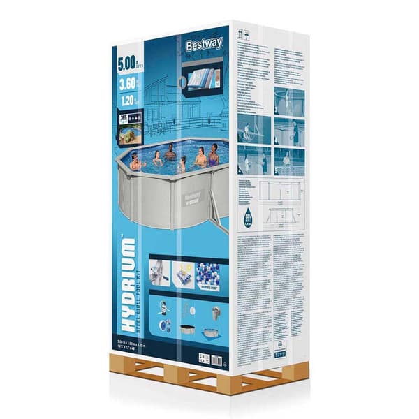 Bestway Oval Stålpool 56586 Hydrium 500x360x120cm 16296 Liters
