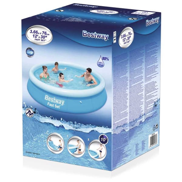 Bestway Rund Oppustelig Pool 57273 Fast Set Ø366x76cm 5377 Liters
