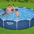 Miniatyrbillede 2 af 8: Bestway Round Steel Pro Swimming Pool - 366 x 76 cm - Blå -  Inklusive Tilbehør CB13