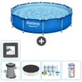 Miniatyrbillede 1 af 8: Bestway Round Steel Pro Swimming Pool - 366 x 76 cm - Blå -  Inklusive Tilbehør CB13