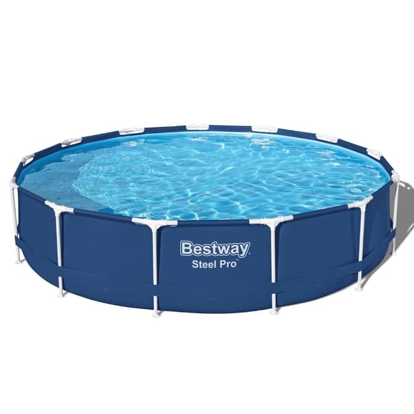 Bestway Round Steel Pro -uima-allas - 396 x 84 cm - Sininen -  Tarvikkeet Mukaan Lukien CB15