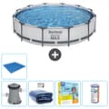Miniatyrbillede 1 af 2: Bestway Round Steel Pro MAX swimmingpool - 366 x 76 cm - Grå -  Inklusive Tilbehør CB16
