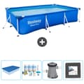 Pikkukuva 1 / 2: Bestway suorakulmainen teräs Pro-uima-allas - 300 x 201 x 66 cm - Sininen - Mukana Lisätarvikkeet CB3
