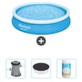 Miniatyrbillede 1 af 4: Bestway Round Oppustelig Fast Set Swimming Pool - 366 x 76 cm - Blå - Inkluderet tilbehør CB39