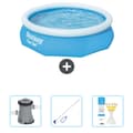 Miniatyrbillede 1 af 2: Bestway Round Oppustelig Fast Set Swimming Pool - 305 x 76 cm - Blå - Inkluderet tilbehør CB46