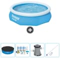 Miniatyrbillede 1 af 4: Bestway Round Oppustelig Fast Set Swimming Pool - 305 x 76 cm - Blå - Inkluderet tilbehør CB5