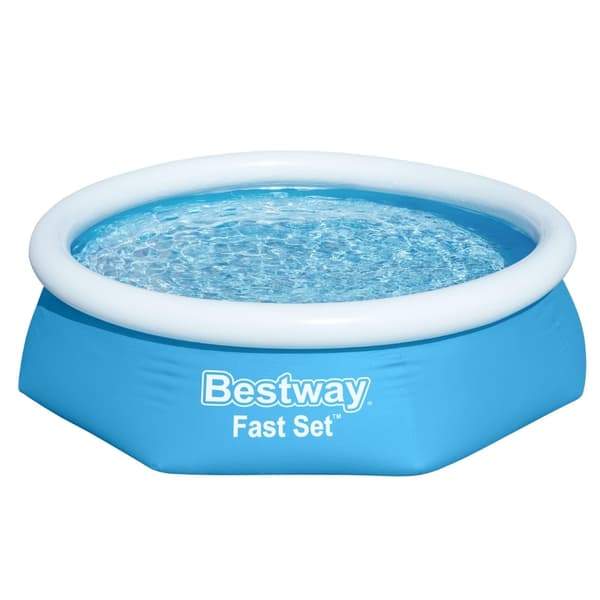 Bestway Round Uppblåsbar Fast Set Pool - 244 x 61 cm - Blå -  Inklusive Tillbehör - CB52