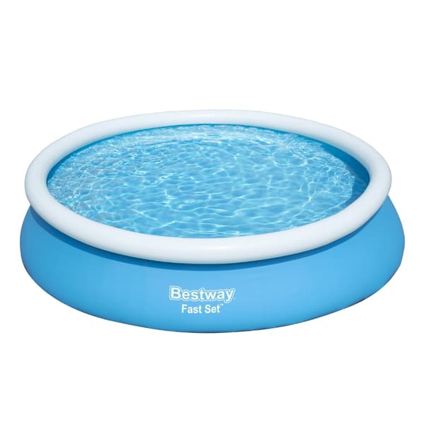 Bestway Round Uppblåsbar Fast Set Pool - 366 x 76 cm - Blå -  Inklusive Tillbehör - CB60