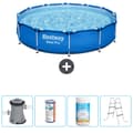 Pikkukuva 1 / 4: Bestway Round Steel Pro -uima-allas - 366 x 76 cm - Sininen -  Tarvikkeet Mukaan Lukien CB60