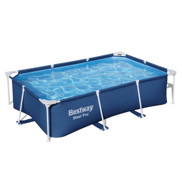 Bestway Rectangular Steel Pro Swimming Pool - 259 x 170 x 61 cm - Blå - Inkluderet tilbehør CB9