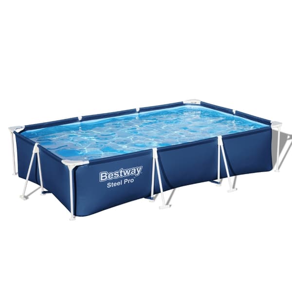 Bestway Rectangular Steel Pro Swimming Pool - 300 x 201 x 66 cm - Blå - Inkluderet tilbehør CB9