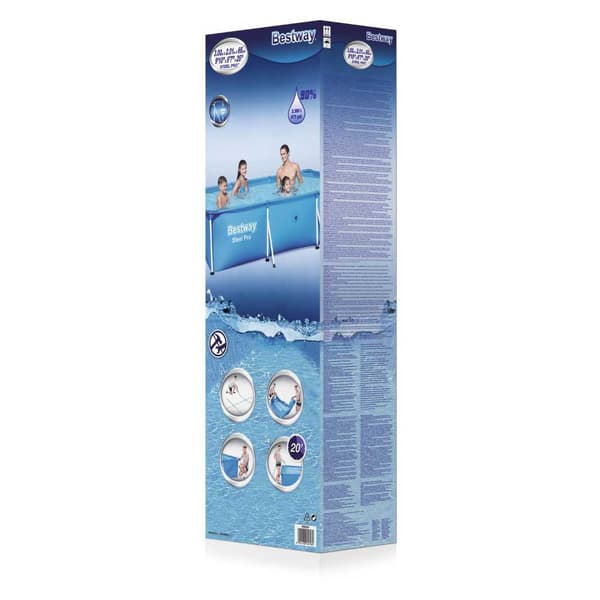 Bestway Suorakaiteen Muotoinen Putkimainen Allas Ilman Suodatinta/puhdistinta 56404 Steel Pro 300x201x66cm  3300 Liters
