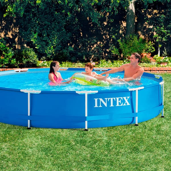 Intex Pool Metal Frame Round+filter Blå 6503 Liters
