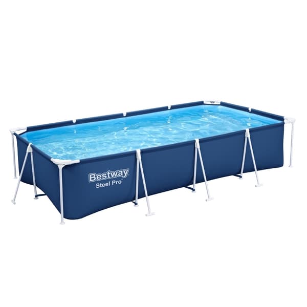 Bestway Rectangular Steel Pro Swimming Pool - 400 x 211 x 81 cm - Blå -  Inklusive Tilbehør CB12