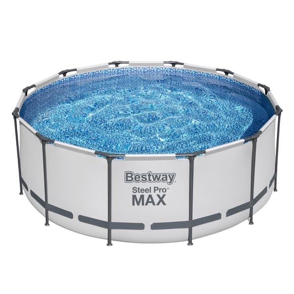 Bestway Round Steel Pro MAX swimmingpool - 366 x 122 cm - Grå -  Inklusive Tilbehør CB34