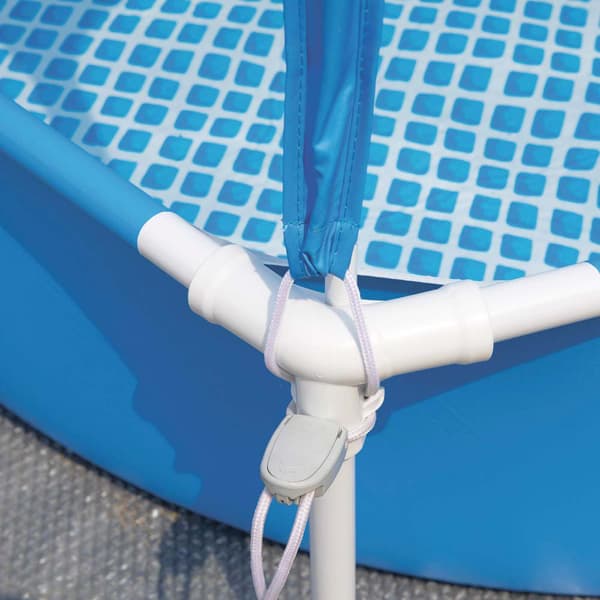 Intex Rund Stålramme Over Jorden Pool Med Baldakin Ø183cm  700 Liters
