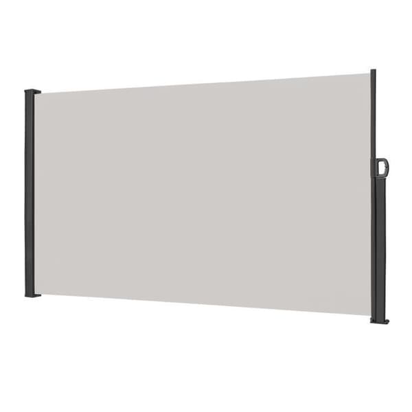 YUENFONG Trädgårdssida Sekretessskärm Markisskydd Stängsel Expanderbar Markis sidogardin för balkongcamping, Grå, 180x300cm