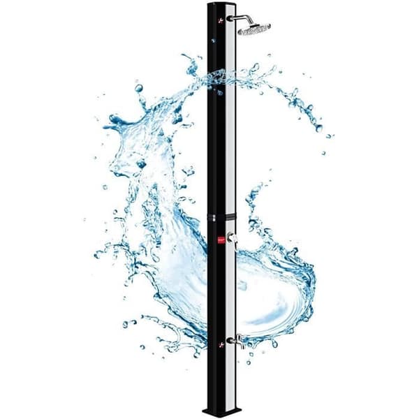 Utomhus solduscha - YUENFONG - 35L - Maximal temperatur 60°C - Svängbart duschhuvud 180° - Svart-silver
