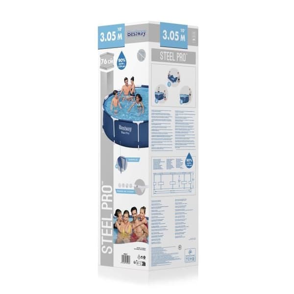 BESTWAY Above Ground Tubular Pool - Steel Pro - 305 x 76 cm - Rund