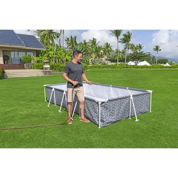 BESTWAY rörformad ovanjordspool - Steel Pro - 366 x 201 x 66 cm - Rektangulär - grafisk dekor