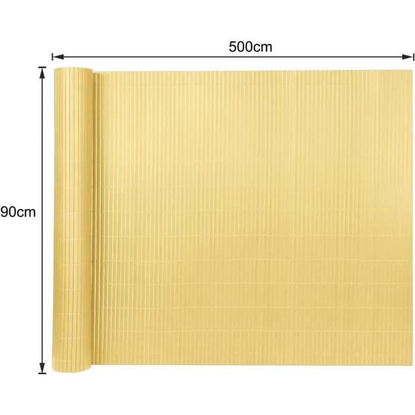 Integritetmatta - YUENFONG - 90x500cm - UV-beständig PVC - Lätt installation - Färg bambu