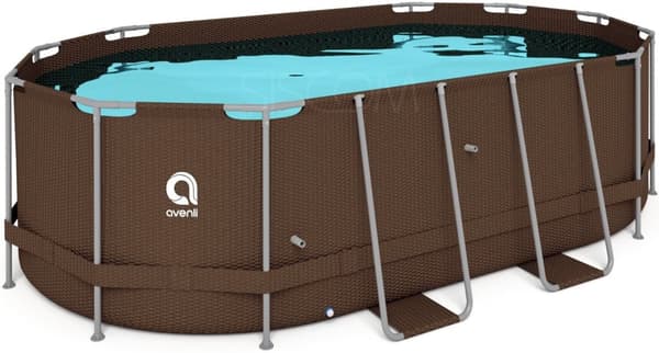 Uima-allas - Avenli - 427x275x100 cm Rattan-ilmekumi täydellinen setti