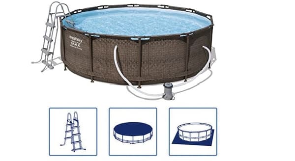 Bestway Steel Pro uima-allas 366 x 100 cm Rattan-look - täydellinen setti