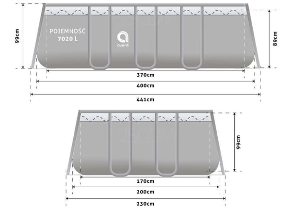 Avenli ram pool 400x200x99 cm med sandfilterpump - komplett set