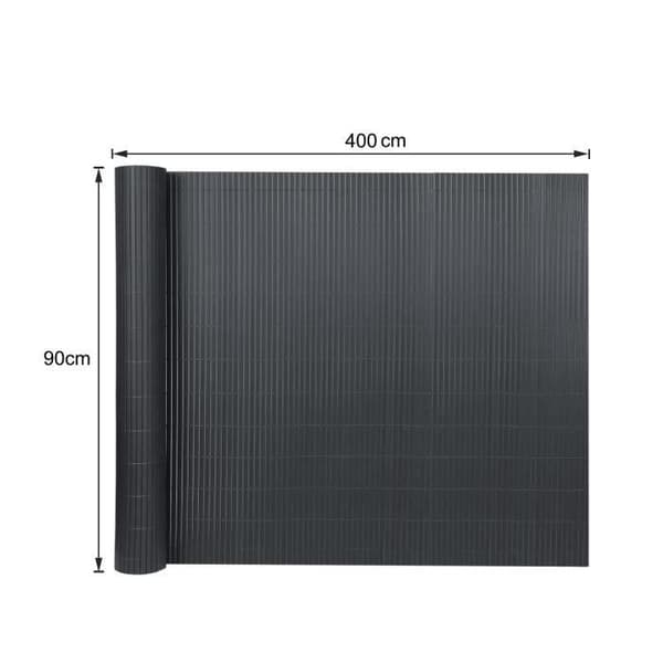 Sekretessmatta - YUENFONG - 90x400cm - UV-beständig PVC - Enkel installation - Antracit