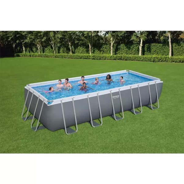 Bestway Rektangulær Stålramme Over Jorden Pool Power Steel 640x274x132 Cm 19281 Liters
