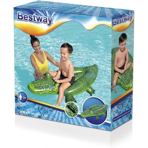Bestway Buddy Croc Ride On -badleksak, 152 x 71 cm