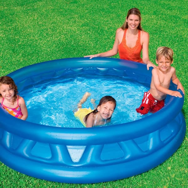 Uppblåsbar plaskpool för barn Intex Blå Rund 790 L 188 x 46 x 188 cm (3 antal)