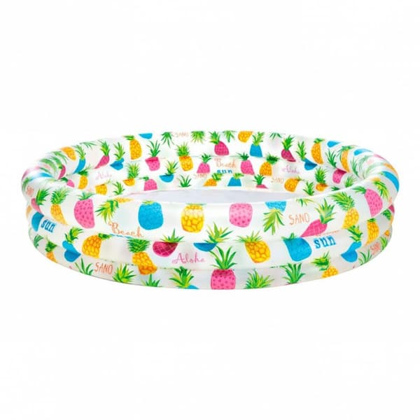 Uppblåsbar plaskpool för barn Intex Ananas Ringar 248 L 132 x 28 x 132 cm (12 antal)
