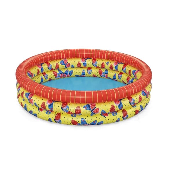 Bestway Barns Uppblåsbar Pool 3 Ringar Fjärilar 168x38 cm +2 år Trädgård 51202