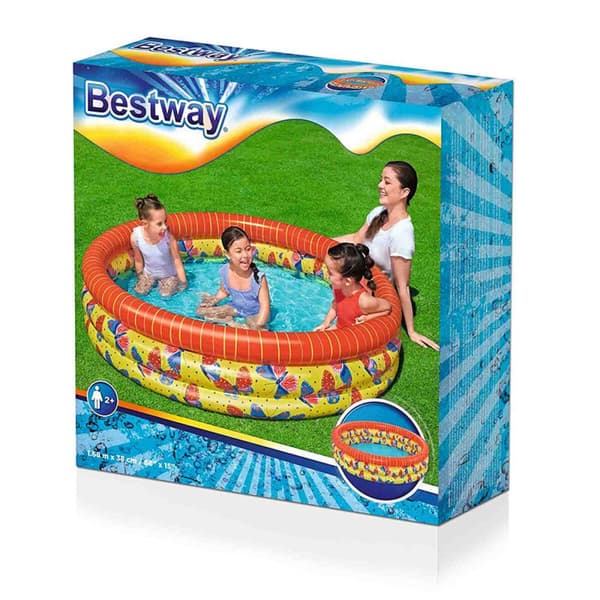 Bestway Barns Uppblåsbar Pool 3 Ringar Fjärilar 168x38 cm +2 år Trädgård 51202