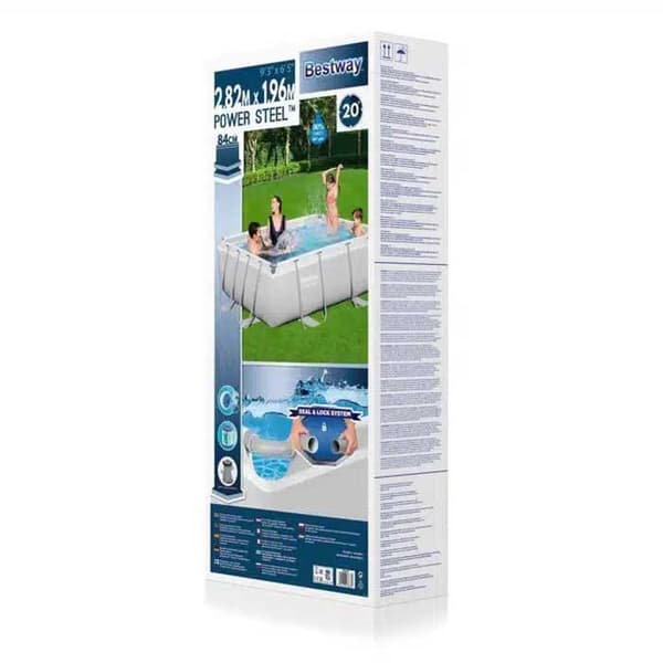 Bestway Rektangulær Stålramme Over Jorden Pool Power Steel 282x196x84 Cm 3662 Liters